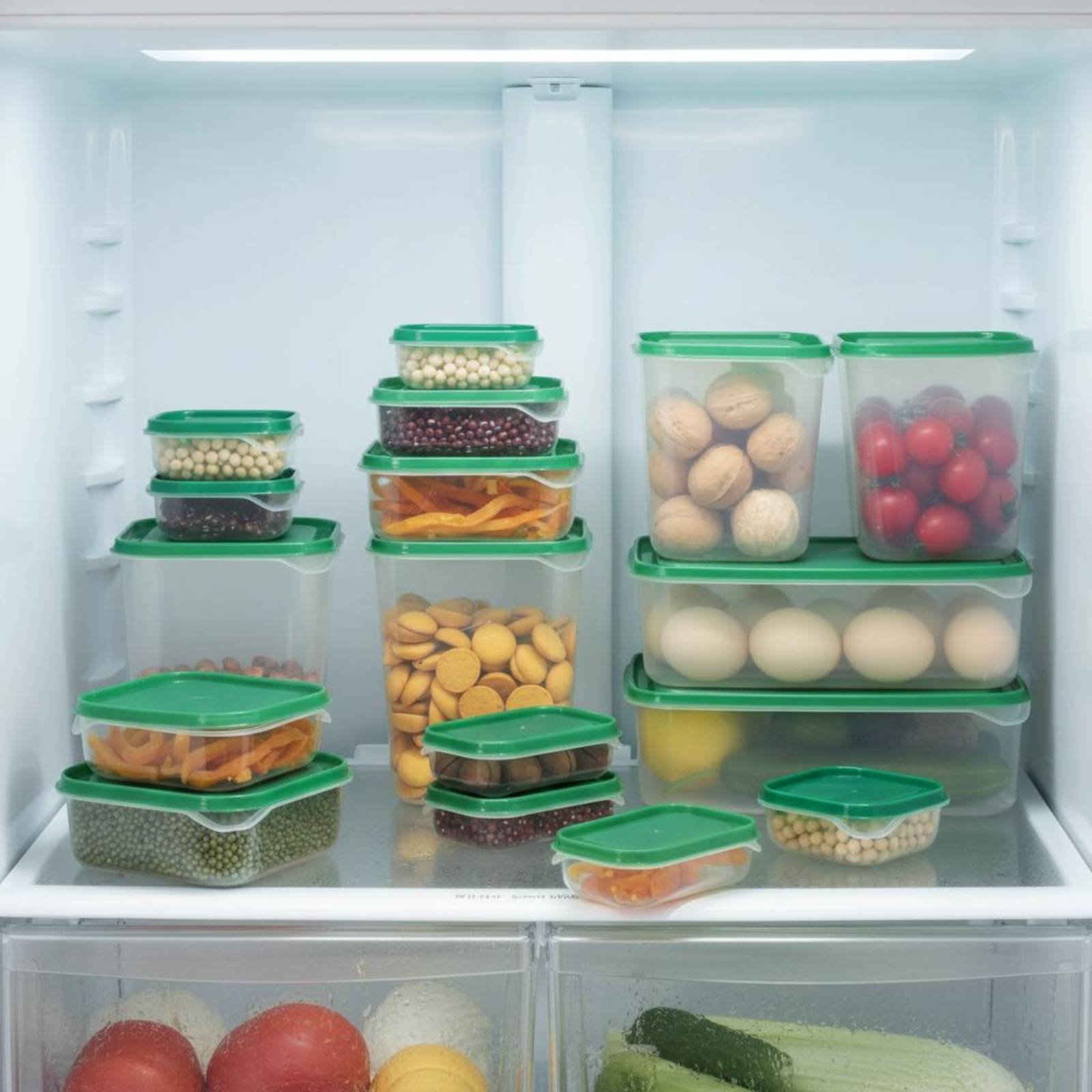 Food Storage Containers - 17 Pieces Fridge Storage Box Set