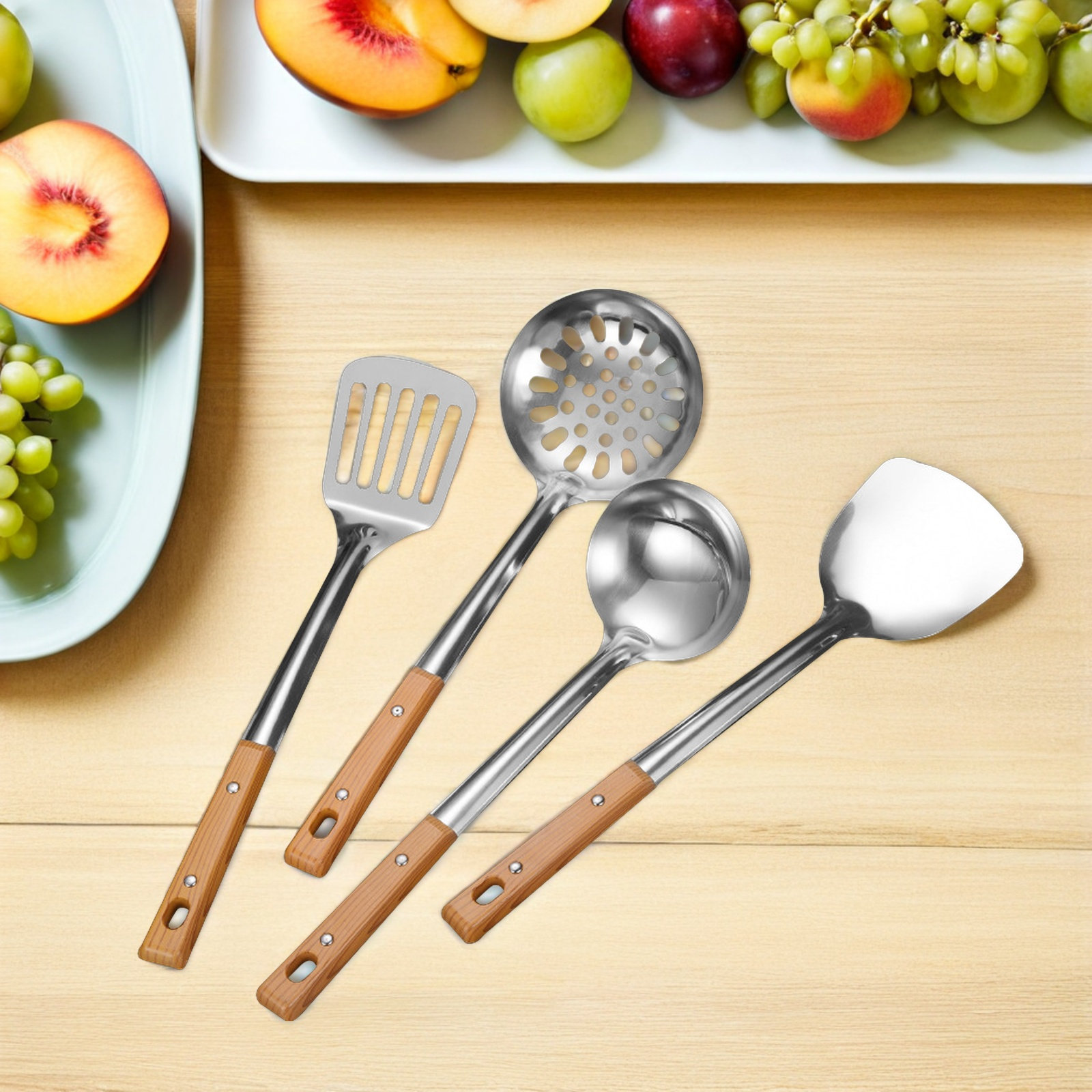 Stainless Steel Strainer - 4Pcs Stainless Steel Cooking Utensil Set