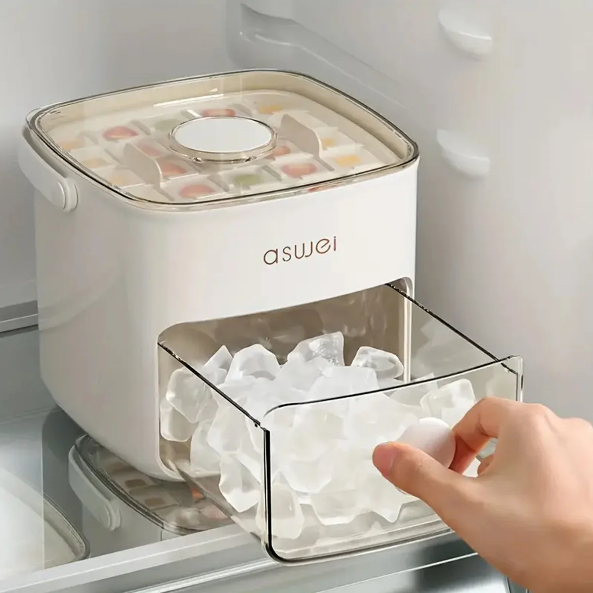 Kitchen Gadgets Everyone Needs - 48-Cube Ice Maker with Easy-Press Lid
